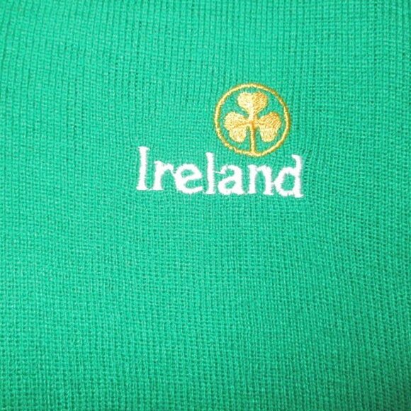 Vtg Blarney Woolen Mills Sweater Size XL Ireland Shamrock Kelly Green Knit NWT - Picture 2 of 10